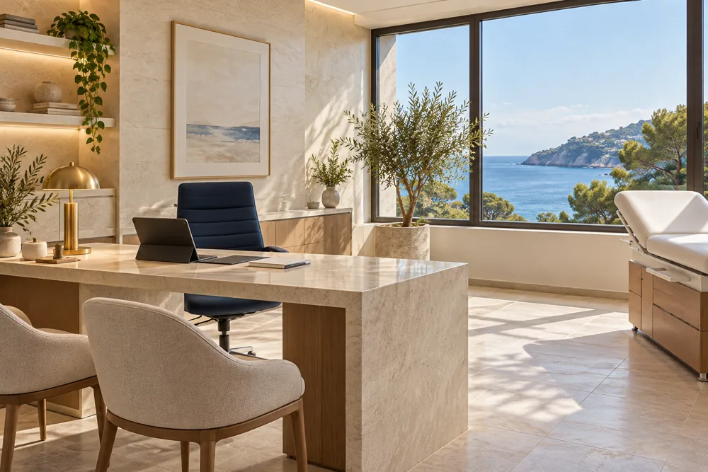 Illustrative contemporary medical consultation room